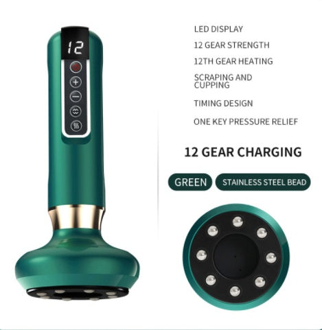 Heated cupping massage device