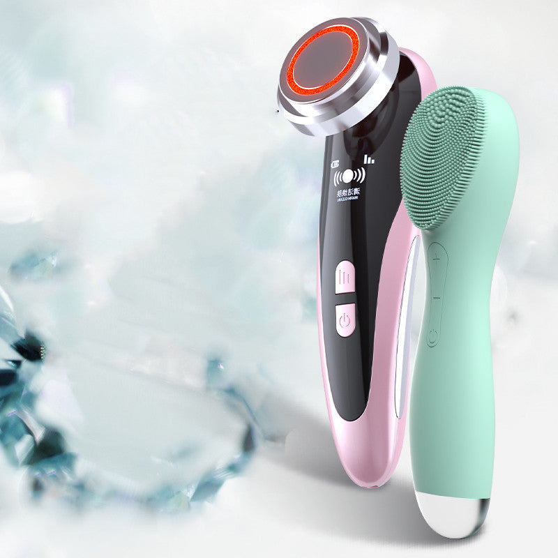 Pink and mint facial tools
