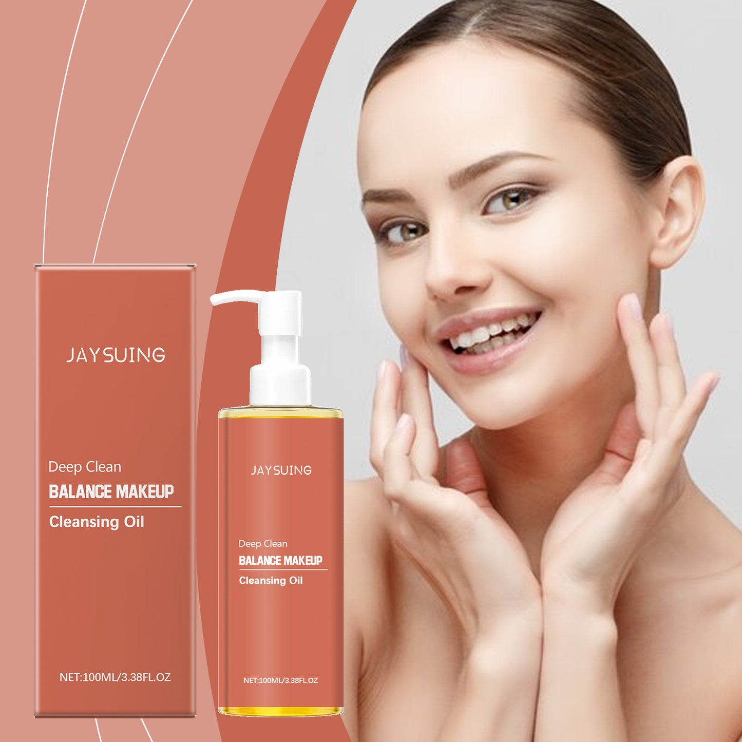 Woman using cleansing oil